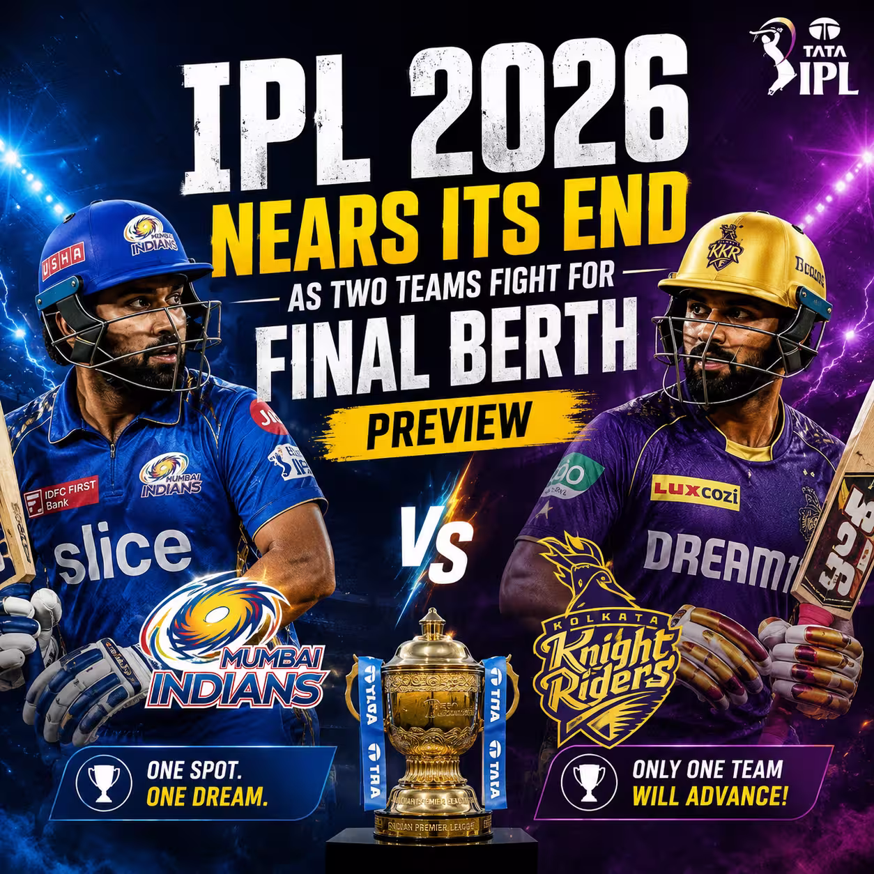 IPL 2026 Nears Its End as Two Teams Fight for FInal Berth | Preview